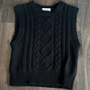 Aritzia Wilfred Cable Knit Sweater Vest Wool Size Small